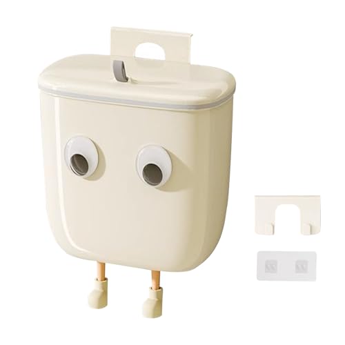 Mülleimer Für Küche | Abfalleimer Mit Deckel | Müllkorb Mit Augen Und Beinen Deko | Für Schlafzimmer Entsorgung Unter Spüle Wand von Pomurom