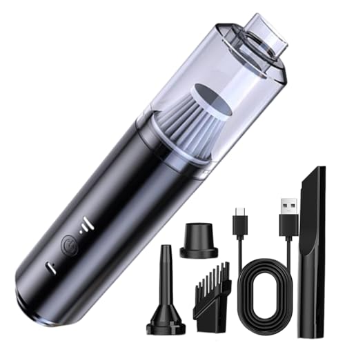 Pomurom Auto Staubsauger Tragbar Kabellos - Kompakter Haushalts Staubsauger - Kompakte Reinigungsmaschine Für Limousine Couch Pick-up Bett von Pomurom