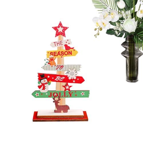 Pomurom Christmas - Holz Tischaufsteller Weihnachten | Winter Mittelpunktsration Für Fensterbank Wohnzimmer Festliche Häkeldekoration von Pomurom