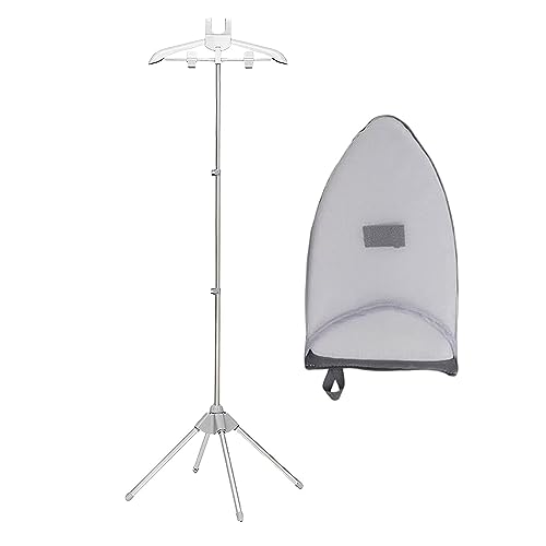 Pomurom Dampfständer für Kleidung, Handheld Dampfglätter Ständer mit Bügelhandschuh, Teleskop-Stativ Kleiderständer, Kleiderbügel zum Dampfbügeln, Wäscheständer für Kleidung, Dampfgarer-Zubehör von Pomurom
