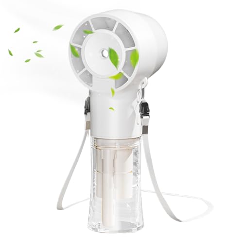 Pomurom Handlicher Nebelfächer,12000 U/min Hochgeschwindigkeits-Ventilator mit Sprühnebel - Handheld Leiser Kühlmister 1200mAh Bei Für Garten Pool Wandern Sport Camping von Pomurom