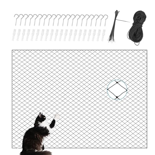 Pomurom Katzennetz Balkon | Katzenschutznetz Anti-Fallnetz,Sicherheitsgitter Als Schutzgitter Für Fenster Garten Terrasse Wohnung Treppenhaus von Pomurom