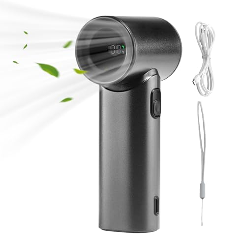 Pomurom Personal Fan - 3000mAh Personaler Tragbarer Wiederaufladbarer Handventilator - 5 Geschwindigkeitsstufen Kühlsystem Mit Lanyard Für Frauen Reise Büro Camping Auto von Pomurom
