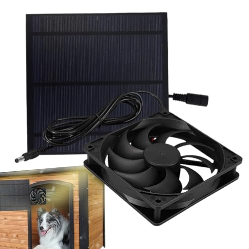 Pomurom Solarlüfter Für Hühnerstall | Wasserdichter Solarlüfter Für Hundehütte,Vielseitiges Abluft Set Effektives Lüftungsgerät Für Camping Wandern Rucksacktour von Pomurom