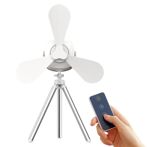 Pomurom Tragbare Deckenventilatoren Mit Fernbedienung - USB Tragbarer Zeltventilator Licht Mit Fernbedienung | 7200 mAh Akku Außenzubehör Für Terrasse Markise von Pomurom
