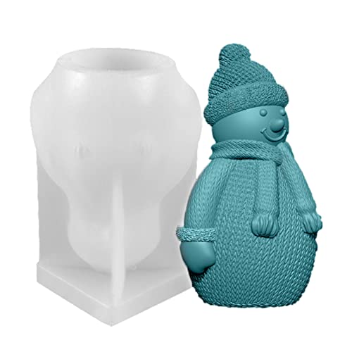 Silikonform Kerzen, 3D Schneemann Kerze Kerzenform Silikon, DIY Kerzengießform, Wachsformen Silikon für die Herstellung von Duftkerze Kerzen Fondant-Kuchen Epoxidharz Weihnachten Haus Dekoration von Pomurom