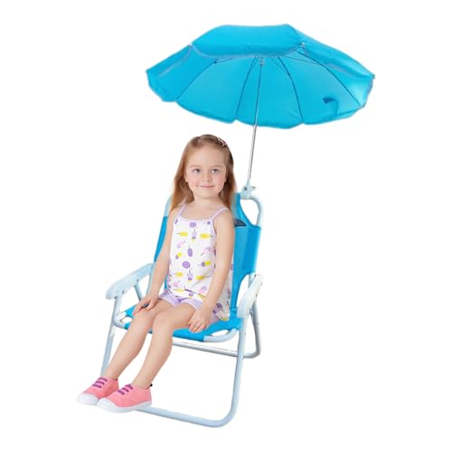 Strandschirmstuhl – -Sandstuhl mit Regenschirm, windabweisender Sandsitz mit Sonnenschirm für Outdoor, Reisen, Rasen, Garten, Terrasse, Pool, Picknick von Pomurom