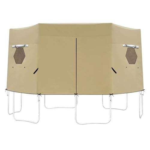 Trampolin Zelt Schutz - Outdoor Trampolin Sonnenschutz Abdeckung | Sonnenschutzgewebe Reißfest Klappbar Für Garten Terrasse Rasen von Pomurom