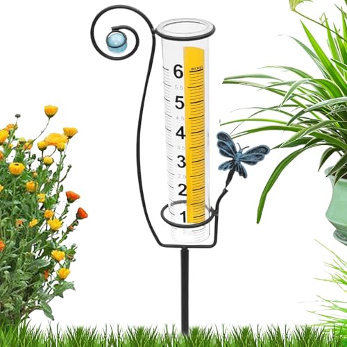 Wassermesser für Regen | Gefrierfest Genauer Outdoor-Regenmesser - Wetterinstrumente für Boden Auffahrt Deck Hof Weg Blumenzaun Rankgitter Bauernhof Rasen Garten von Pomurom
