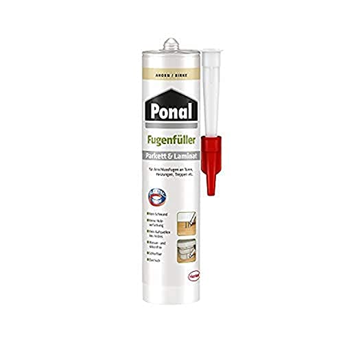 Ponal Parkett & Laminat Fugenfüller Palisander/Wenge, elastische Fugenmasse für Anschluss- und Dehnungsfugen, lösemittel-, wasser- und silikonfreie Dichtmasse, 1x280ml Kartusche von Ponal