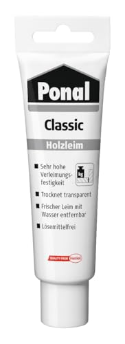 Ponal Classic, gebrauchsfertiger Holzleim mit hoher Verleimungsfestigkeit, Holzkleber für Montage-, Flächen- & Fugenverleimungen, transparenter Bastelleim, Tube 1x60g Ponal Classic, gebrauchsfertiger Holzleim mit hoher Verleimungsfestigkeit, Holzkleber für Montage-, Flächen- & Fugenverleimungen, transparenter Bastelleim, Tube 1x60g von Ponal