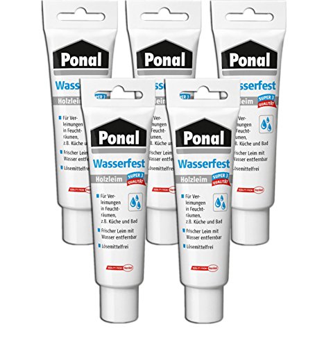 Ponal Holzleim Wasserfest für Verleimungen in Feuchträumen (5x 60g) von Ponal
