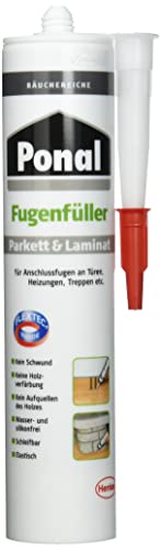 Ponal Parkett & Laminat Fugenfüller Räuchereiche, elastische Fugenmasse für Anschluss- und Dehnungsfugen, lösemittel-, wasser- und silikonfreie Dichtmasse, 1x280ml Kartusche von Ponal