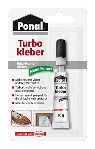Ponal Turbo Kleber, Holz-Kombi-Kleber für schnelle, punktgenaue Holzverklebungen,1x10g von Ponal
