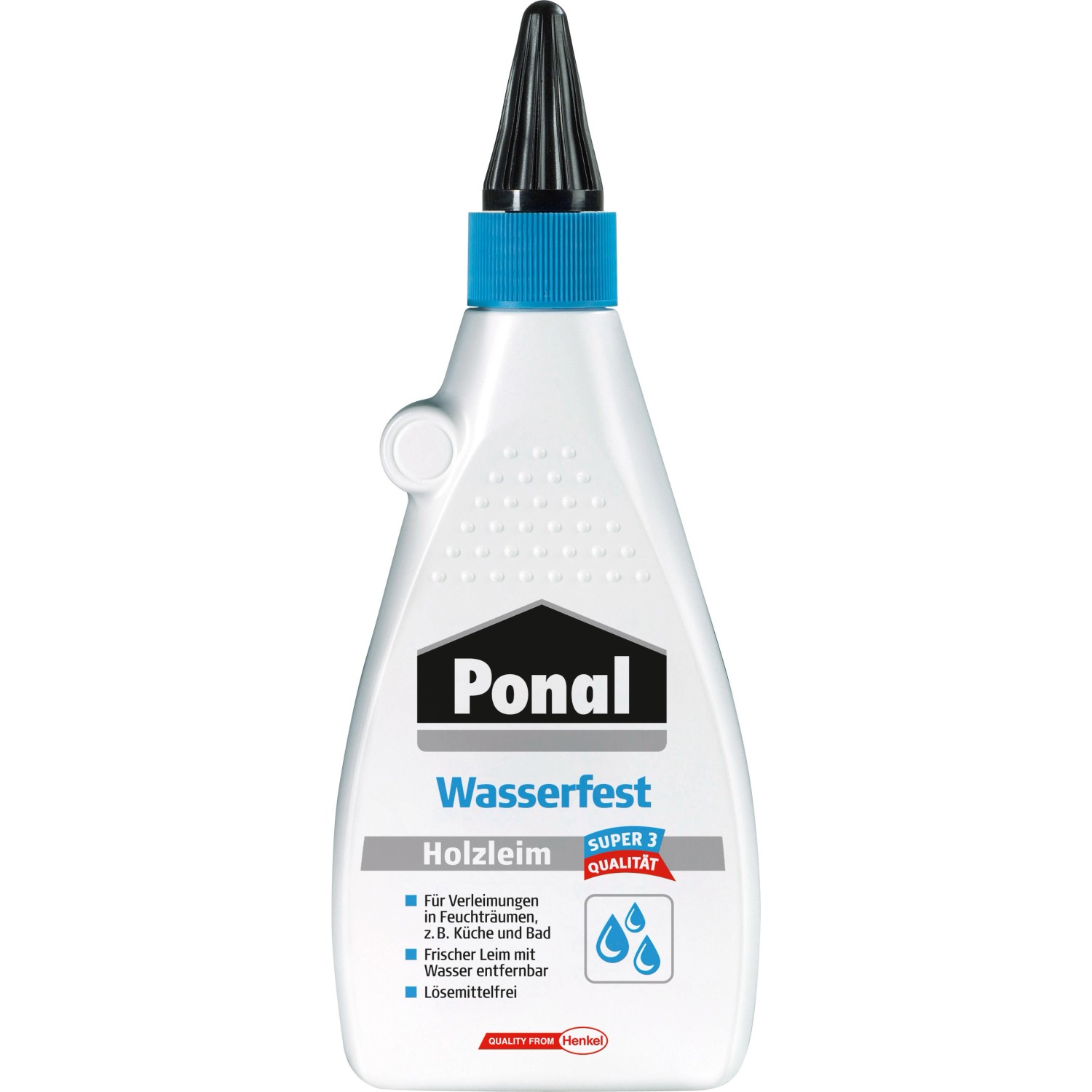 Ponal Holzleim Wasserfest 550 g Flasche trocknet transparent von Ponal