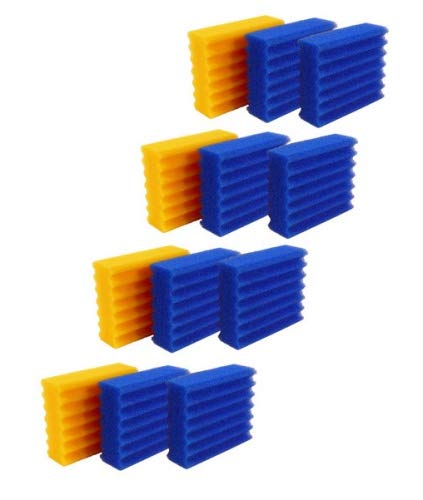 Pondlife 12 Filterschwämme 8 x Filterschwamm blau (grob) 4 x Filterschwamm gelb (fein) geschlitzt von Pondlife
