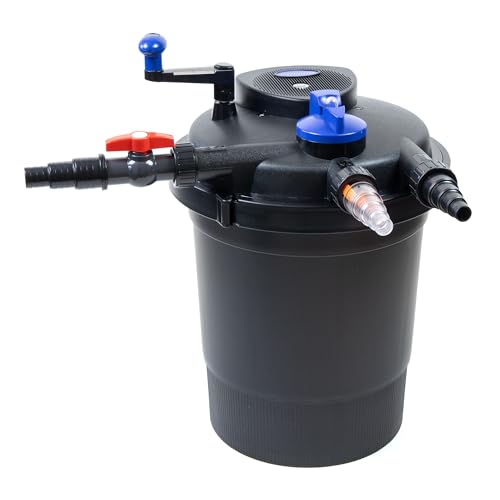 Pondlife CPF-10000 Druckteichfilter UVC 11 Watt, für Teiche bis 12000 Liter, Teichfilter mit Rückspülfunktion, 10000 L/h Fördermenge Pondlife CPF-10000 Druckteichfilter UVC 11 Watt, für Teiche bis 12000 Liter, Teichfilter mit Rückspülfunktion, 10000 L/h Fördermenge von Pondlife