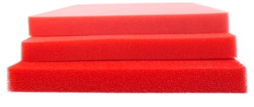 Pondlife Filterschaum Filtermatte rot 50x50x3 cm Filtermedium für Teichfilter Größe PPI30 (fein) von Pondlife