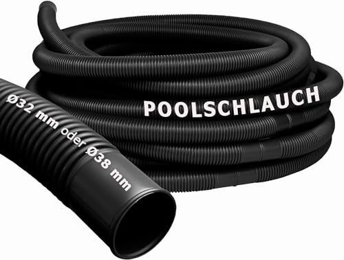 Pondlife Solarschlauch, spezieller Schlauch für wärmeres Wasser in Pool & Schwimmbad (schwarz), Ø 38 mm, Länge 12 m, umweltfreundliche Poolheizung von Pondlife