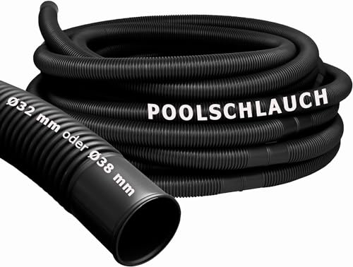 Pondlife Solarschlauch, spezieller Schlauch für wärmeres Wasser in Pool & Schwimmbad (schwarz), Ø 38 mm, Länge 6 m, umweltfreundliche Poolheizung von Pondlife