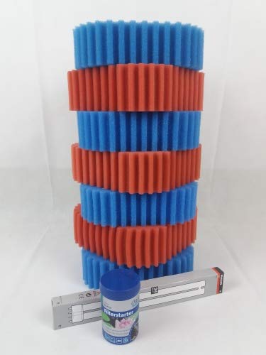 Pondlife Wartungspaket Filterschwamm Ersatz-Set für Oase FiltoClear 16000 / 4X blau + 3X rot + 1x 24 Watt-Leuchte + 1x Oase Biokick von Pondlife