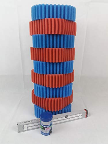 Pondlife Wartungspaket Filterschwamm Ersatz-Set für Oase FiltoClear 20000 / 5X blau + 4X rot + 1x 36 Watt-Leuchte + 1x Oase Biokick von Pondlife