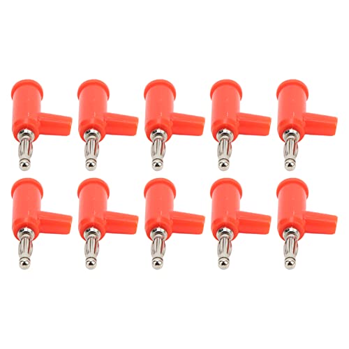 Pongnas 10 Pcs Lötloser Bananenstopfen 4 Mm Offene Schraubenanschlüsse Messinnenstecker für Wechselrichter Testleitungen (Rot) von Pongnas