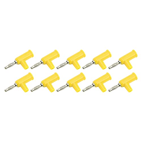 Pongnas 10 Pcs Lötloser Bananenstopfen 4 Mm Offene Schraubenanschlüsse Messinnenstecker für Wechselrichter Testleitungen (YELLOW) von Pongnas