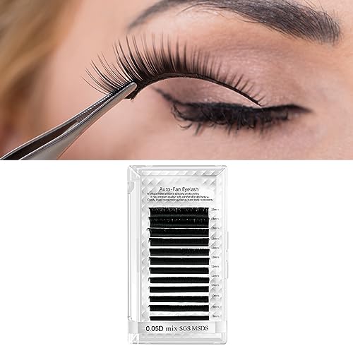 Pongnas Auto -Lüfter Falsches Wimpern Professionelle Schwarze Volumen Falsche Wimpern Wimpern Erweiterung 12 Zeilen Nanometer PBT (0,3-0,6 Zoll Mischung) von Pongnas