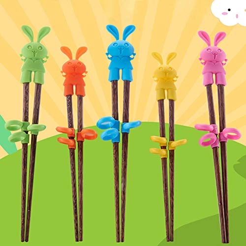 Pongnas Cartoon Lernen, Stäbchen Einfach Gebraucht Training Kinderholzpaare (Pink Blau) von Pongnas