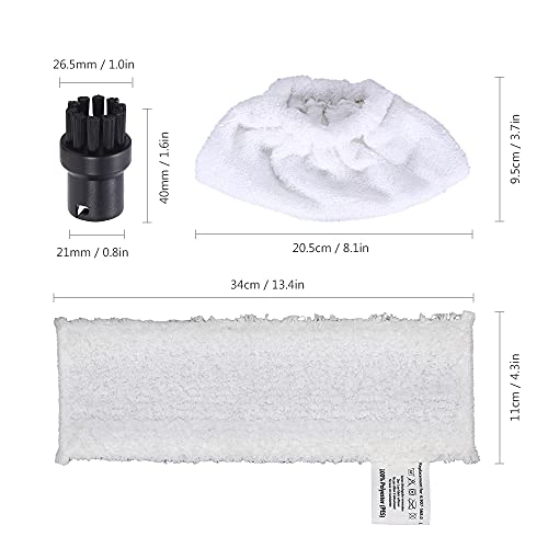 Pongnas Dampfreiniger Runde Pinsel Mikrofaser -Stoffpolsterersatz Kit SC Dampfreiniger & Dampf -Mop -Zubehör 16 PCs von Pongnas