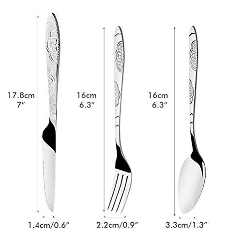 Pongnas Edelstahl -Besteckset Set Geschnitztes Leichtes, Dauerhaftes Tischgeschirr für Outdoor Camping (BLUE) von Pongnas