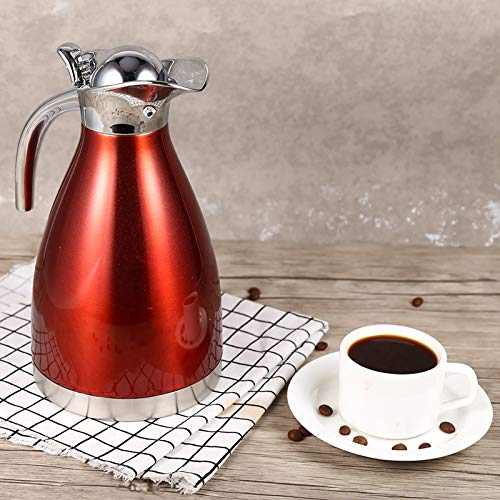 Pongnas Edelstahl Vakuum Isoliert Thermo Heißes Wasserflasche für Kaffeee Heiße Schokolade, Zinklegungsgriff Blau 2L (1.5L) von Pongnas