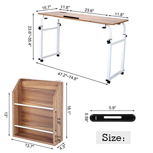 Pongnas Einstellbarer Laptop -Karren Mobiler Computer Schreibtisch Überkenner Schreibtisch mit Rädern Höhenlänge Zum (1,2 m / 3,9 Fuß) von Pongnas