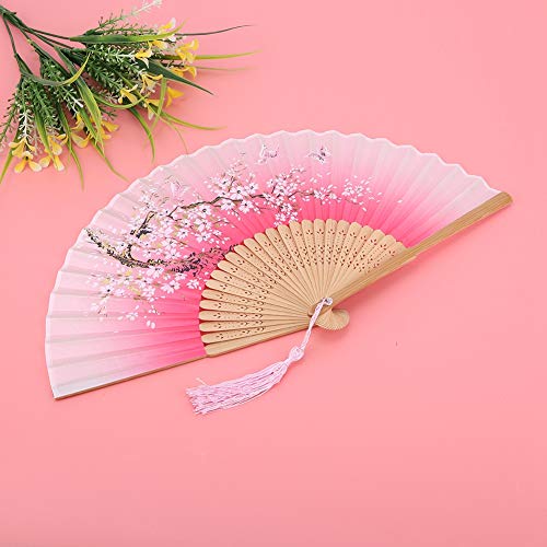 Pongnas Falten Handlüfter Elegant Klassischer Stil Leichtes Gewicht für die Tanzperformance (PINK) von Pongnas