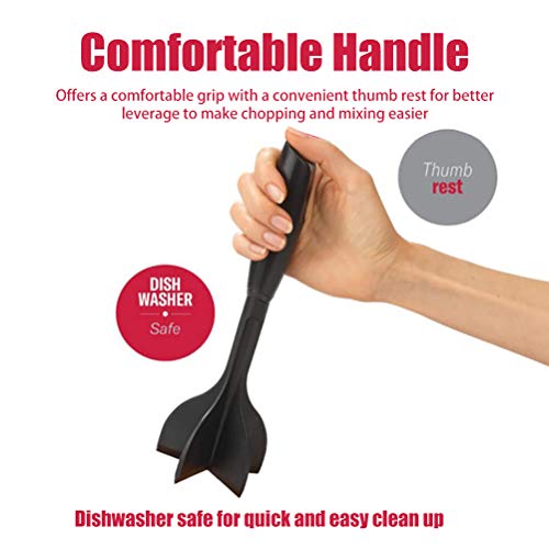 Pongnas Fleischhacker Effizienter Rinderhackfleisch Masher Burger Utensil Nicht -Stick -Kochgeschirr für Heimküche (BLACK) von Pongnas