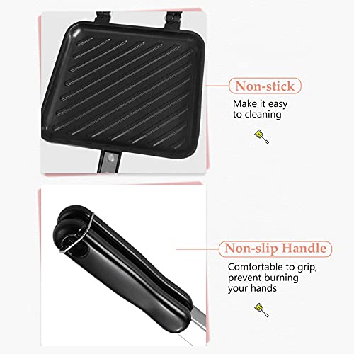 Pongnas Gerösteter Hersteller Non -Stick Gegrillter Panini -Hersteller mit Isoliertem Griff Heißer Macher Gegrillter Käsemaschine von Pongnas