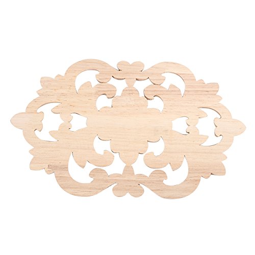 Pongnas Holz Geschnitztes Applique Unbemalte Möbel Heimatschrank Dekoration Klassische Elegante Chinesische Kultur Lichtfarbe (22 * 14CM) von Pongnas