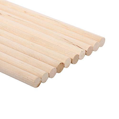 Pongnas Holzkünste Bastelstöcke Dübel Stangenstangen DIY -Werkzeug 5 Größen für Modellgebäude (10 mm*30 cm) von Pongnas