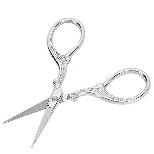 Pongnas Retro -Schere, Vintage Stickerei Schere Hand Gemachtes Kreuzstich Retro Vintage Stickerei Handwerksnähe Accessoires Silber (SILVER) von Pongnas