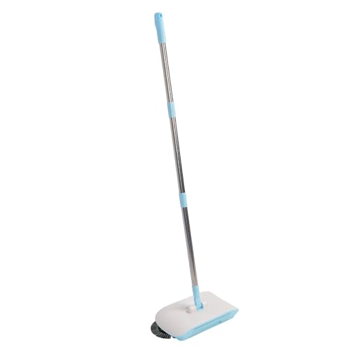 Pongnas Teppich -Kehrmaschinenhandbuch Push Handheld, Handscheibe -Spin Kehrmaschine mit 180 Grad Rotierender Hartboden Wischmaschinenreiniger 2 in 1 Handschubboden Kehrmaschine für Holzmarmor (Blue) von Pongnas