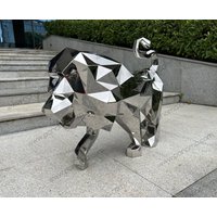 Edelstahlskulptur Löwe, Leopard, Panther, Bär, Wolf, Hirsch, Jaguar, Hai, Stier, Vieleckig; Premium Qualität von PonomaSteel