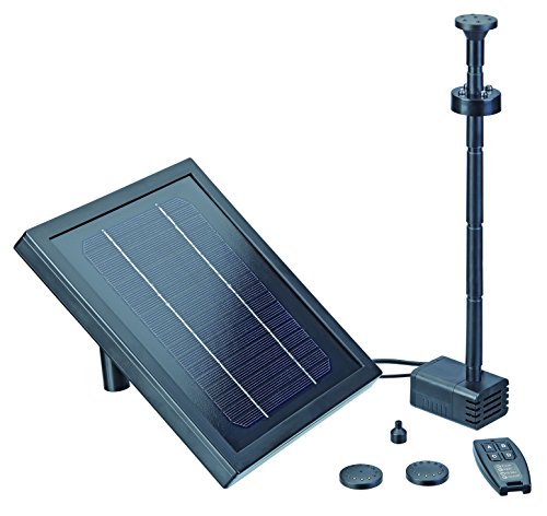 Pontec 43324 PondoSolar 250 Control - Solarwasserspielpumpe mit Akku und LED-Beleuchtung / Solarstromsystem für attraktive Fontänen von Pontec