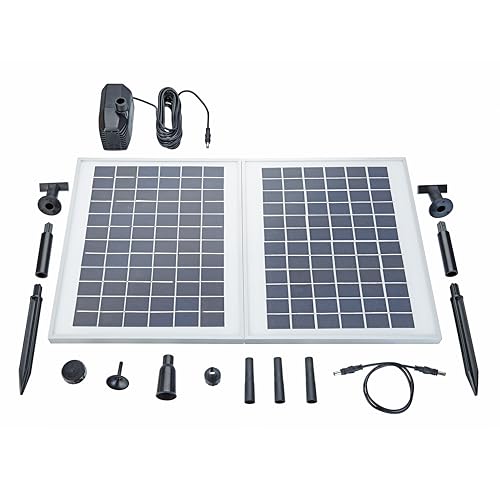 Pontec 43326 PondoSolar 1600, schwarz - Wasserspielset mit leistungsstarker Fontänenpumpe, Solarstromsystem, Solarwasserspielpumpe von Pontec