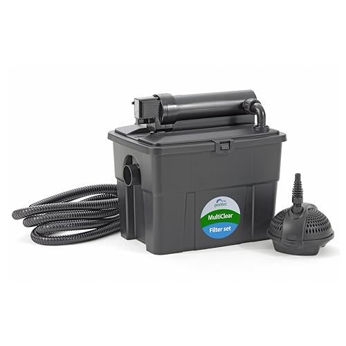 Pontec 50238 MultiClear Set 5000 - Komplettset aus Filterpumpe und Durchlauffilter , Durchlauffilterset, Mehrkammerfilter, Gartenteichfilter von Pontec