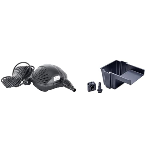 Pontec 50851 PondoMax Eco 1500 & 73348 PondoFall - Set aus Filter- und Bachlaufpumpe / Teichpumpe (1.500 l/h) und Bachlaufelement (1.000-4.000 l/h) von Pontec