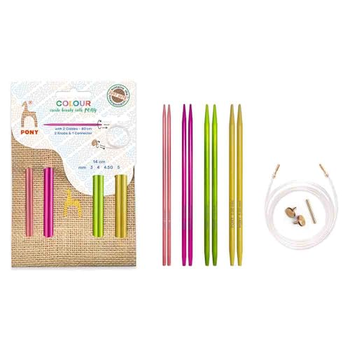 Pony Colour Interch. Strickspitzen-Set Just Jute 14cm - 1Stk von Pony