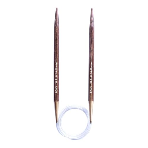 Pony Perfect Rundstricknadeln Holz 60cm 8,00mm - 1Stk von Pony