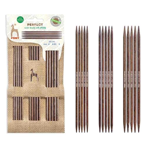 Pony Perfect Strumpfstricknadeln Set Just Jute 20 cm - 1 Stück von Pony