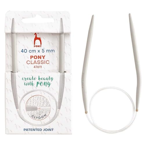 Pony Pony Klassische Rundstricknadel aus Aluminium (40 cm, 5,00 mm), 1 Stück, Hellgrau Pony Pony Klassische Rundstricknadel aus Aluminium (40 cm, 5,00 mm), 1 Stück, Hellgrau von Pony